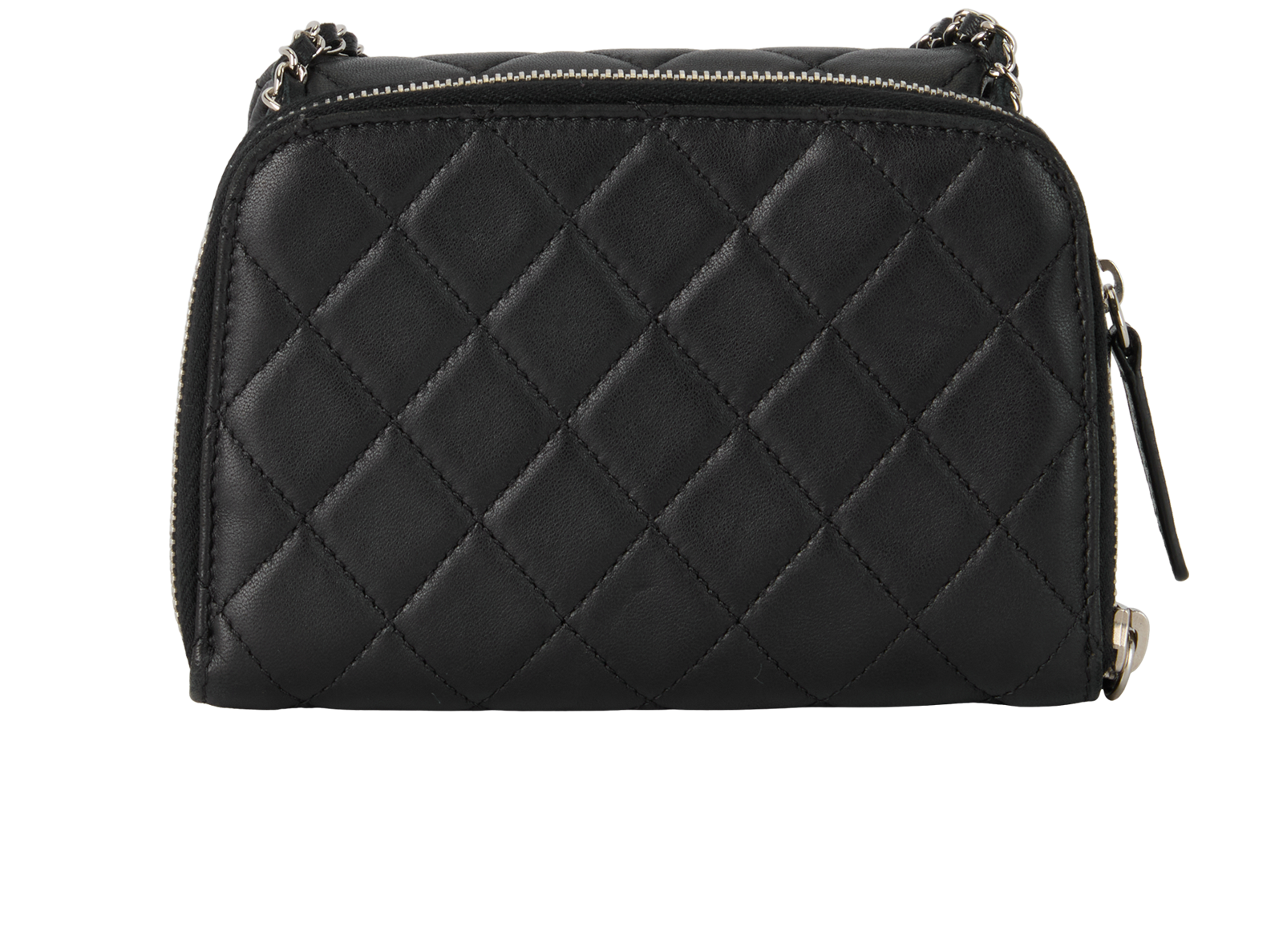 Mini Square Double Pouch Crossbody, &pound;2,400, Handbags, Black, Leather, Back view